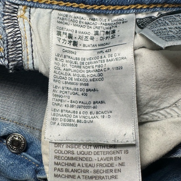Levis Womens Blue Denim Wedgie Skinny Button Fly Jeans Light Big E Premium Sz 25 - Picture 5 of 8